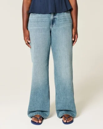 Kurvede baggy jeans med høy midje Kurvede baggy jeans med høy midje