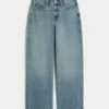 Kurvede baggy jeans med høy midje