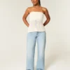 Kurvede, lavt sittende baggy jeans med slitt look