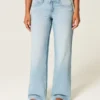 Kurvede, lavt sittende baggy jeans med slitt look