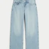 Kurvede, lavt sittende baggy jeans med slitt look