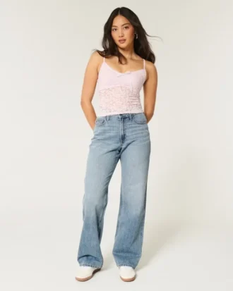 Kurvet høy midje, medium vasket baggy jeans Kurvet høy midje, medium vasket baggy jeans