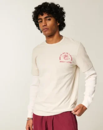 Lagdelte langermet Wolf’s Head Lounge Graphic Tee