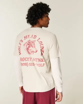 Lagdelte langermet Wolf’s Head Lounge Graphic Tee