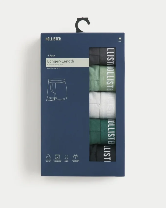 Langere boxershorts, 5-pakning