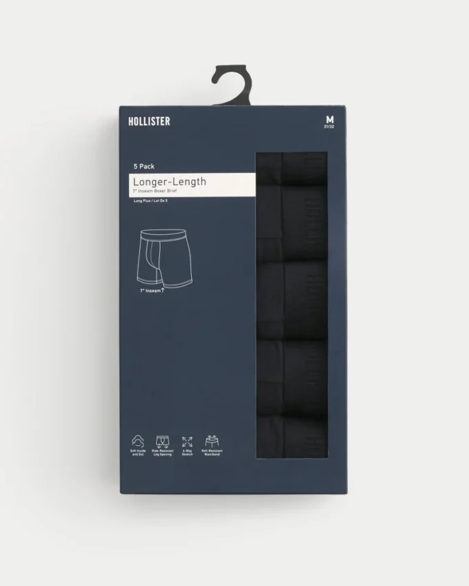 Langere boxershorts, 5-pakning