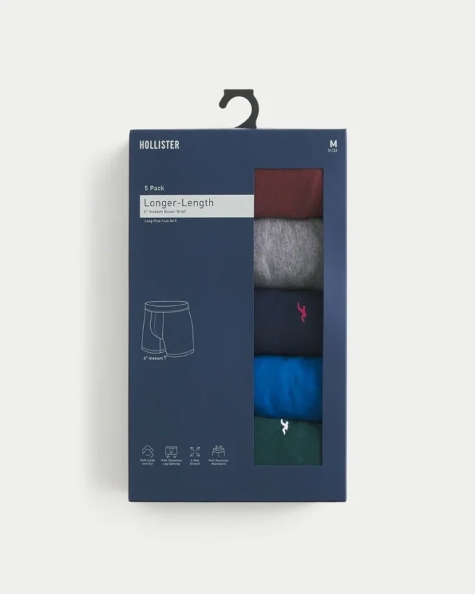 Langere boxershorts, 5-pakning