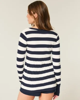 Langermet babydoll-genser med firkantet hals