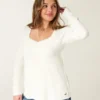 Langermet babydoll med firkantet hals