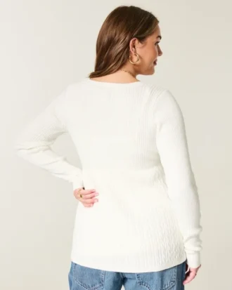 Langermet babydoll med firkantet hals