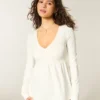 Langermet babydoll-top med klembust