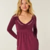 Langermet babydoll-top med klembust