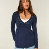 Langermet babydoll-top med klembust