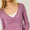 Langermet babydoll-top med klembust