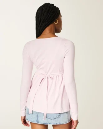 Langermet babydoll-top med klembust