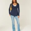 Langermet babydoll-top med klembust