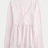 Langermet babydoll-top med klembust