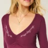 Langermet babydoll-top med klembust