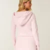 Langermet fleece-kjole med hette