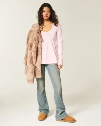 Langermet Henley Babydoll-top