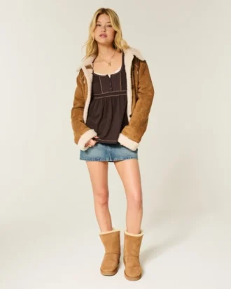 Langermet Henley Babydoll-top