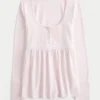 Langermet Henley Babydoll-top