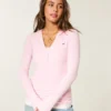 Langermet Henley med hette