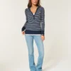 Langermet Henley med hette