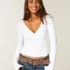 Langermet sømløs wrap-top