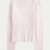 Langermet sømløs wrap-top