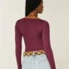 Langermet sømløs wrap-top