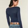 Langermet sømløs wrap-top