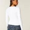 Langermet sømløs wrap-top