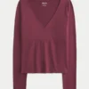 Langermet sømløs wrap-top