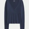 Langermet sømløs wrap-top