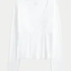 Langermet sømløs wrap-top