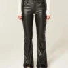 Lav midje Bootcut-bukser i imitert skinn