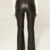 Lav midje Bootcut-bukser i imitert skinn