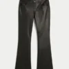 Lav midje Bootcut-bukser i imitert skinn