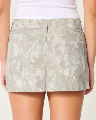 Lav midje Camo Twill miniskjørt