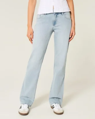 Lav midje, lys vask, avslappet, rett jeans
