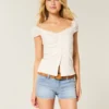 Lav midje, lysvasket denimshorts