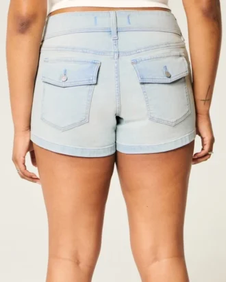 Lav midje, lysvasket denimshorts