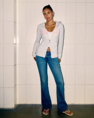 Lav midje, medium vask, bootcut-jeans