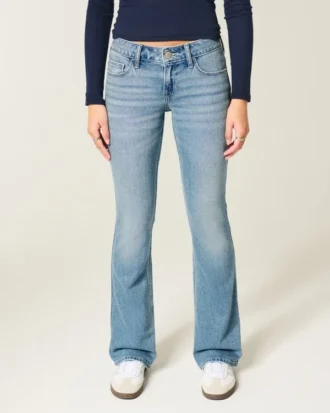 Lav midje, medium vask, bootcut-jeans
