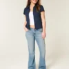 Lav midje, medium vask, bootcut-jeans