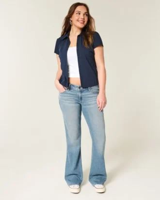 Lav midje, medium vask, bootcut-jeans