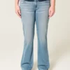 Lav midje, medium vask, bootcut-jeans