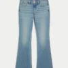 Lav midje, medium vask, bootcut-jeans