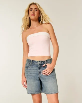 Lav midje, medium vask, justerbar linning, baggy jort